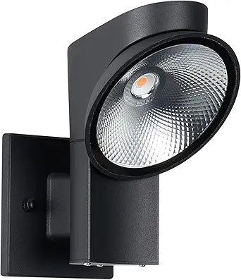 Outdoor Wall Light,350-Degree Rotatable Lamp Head,10%-100% Dimmable, 3000k, 120-277V Porch Sconces Wall Mounted Lighting,Ip65 Exterior Waterproof Wall Lamp, for Garden,Patio,Garage,Porch