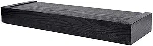 HIGH & MIGHTY Floating Shelf 18 Inch | Tool-Free Wall Mounted Shelf for Drywall | Holds 15 lbs Flat Black Modern Wall Shelf for Bedroom Living Room Bathroom Kitchen Storage