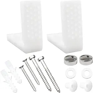 2Pack Universal Toilet Seat Installation Bracket Seven Shaped Side Hole Fixed Universal Bracket For Repairing and Replacing Bathroom Toilet Seat Accessories White