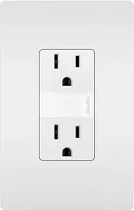 Legrand Radiant 15 Amp Combination LED Night Light Outlet White Wall Plate
