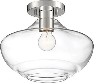 DESIGNERS FOUNTAIN Emma 1 Light Semi Flush Mount Ceiling Light, Polished Nickel, D249M-SF-PN