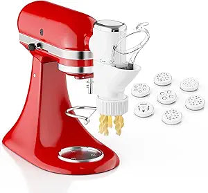 Cofun Gourmet Pasta Press Attachment for KitchenAid Stand Mixer, Pasta Maker with 7 Interchangeable Plates to Make 7 Pasta Shapes, Easy to Use & Easy Clean Pasta Attachment for KitchenAid Stand Mixer
