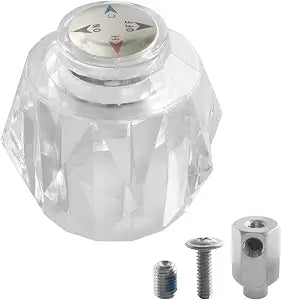 Shower Faucet Handle Replacement for Delta RP41661 and Peerless Single Handle Tub Faucets, Shower Knob Repair kit with Button, Screw, Connector and Set Screw,Clear Acrylic Finish