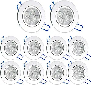 Pocketman Pack of 10, 110V 4W LED Ceiling Light Downlight,Cool White Spotlight Lamp Recessed Lighting Fixture,with LED Driver