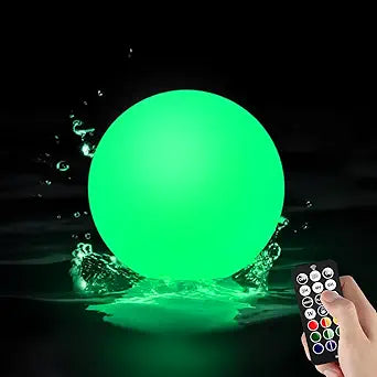 LOFTEK LED Pool Lights that Float - 8-inch Globe Lamp Rechargeable - 16 RGB Lamp with Handle & Remote, Waterproof Lamps for Outdoor Yard Decor, Smart Orb Light for Bedroom, 1-Unit