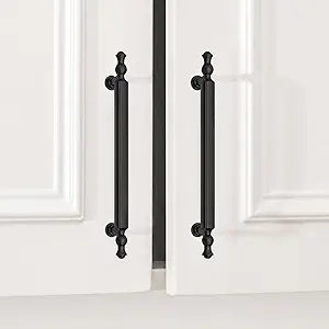 Goldenwarm 25 Pack 5 Inch Black Cabinet Handles Cabinet Pulls Matte Black Drawer Pulls Kitchen Drawer Handles Zinc Alloy Dresser Hardware for Bathroom Cupboard Bedroom, 128mm Hole Centers