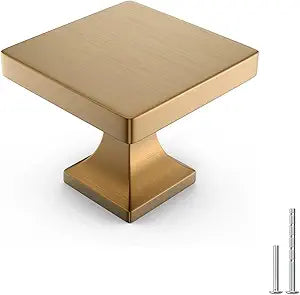 homdiy 25 Pack Champagne Bronze Cabinet Knobs Square DresserDrawer Knobs Brushed Bronze Bathroom Pulls Kitchen Cabinet Hardware