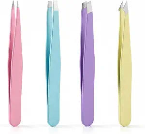 4 Pack Stainless Steel Eyebrow Tweezers Set, Precision Hair Removal Tools