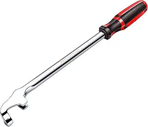 Powerbuilt 15 Wrench Extender Tool  Universal Wrench Extension Bar with Hooked Head, Chrome Vanadium Steel, Comfort Non-Slip Grip  Heavy Duty Torque Multiplier for Stubborn Bolts & Nuts 643176ECE