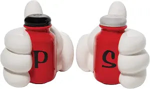 Enesco Disney Ceramics Mickey Mouse Hands Sculpted Salt and Pepper Shaker Set, 3.54 Inch, Multicolor