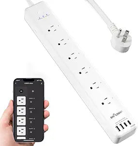 BN LINK Smart Plug Power StripSurge Protector with 6 Individually Controlled Smart Outlets, 4 USBs (incl. 20W USB-C), Compatible with Alexa and Google Home