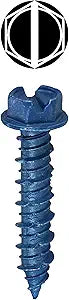 L.H. Dottie 14H134 Concrete Anchor System, Hex Head Slotted, 1/4-Inch Diameter by 1-3/4-Inch Length, Ceramic Coated Blue, 100-Pack