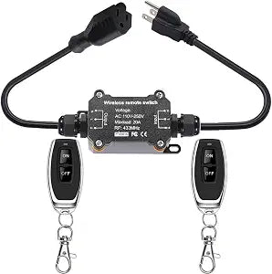Waterproof Remote Control Switch,AC110/230/240/250v,328ft Range,20A