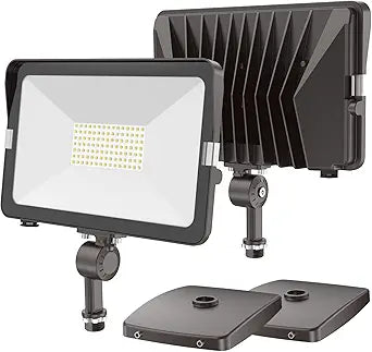 HYPERLITE 70W Flood Lights Outdoor 2 Pack, LED Flood Light with Knuckle Mount, Floodlight Wall Mount 5000K 7,700Lm IP65 Waterproof LED Security Lights for Yard Garden Garage UL Listed