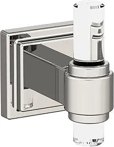 Amerock BH36060CPN | Clear/Polished Nickel Single Robe Hook | 2-15/16 inch (75 mm) Length Towel Holder | Glacio | Towel Hook for Bathroom | Bathroom Hardware | Bath Accessories
