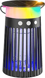 NEXLY SJZ-091 Solar Bug Zapper Portable Outdoor Waterproof Mosquito Killer Light Indoor Home Rechargeable Fruit Fly Trap Lamp 4200V Electric Gnat Traps for Room Garden Courtyard Kitchen Camping Patio