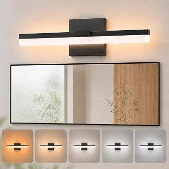 15.7 Inch Bathroom Vanity Light, 9W 720LM, Dimmable 5CCT, Black