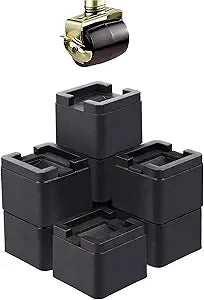 BTSD-home 3 or 6 Inch Bed Risers Heavy Duty Adjustable Furniture Risers Bed Raisers Fit to Wheels of College Bed, Sofa and Table, Couch Set of 8