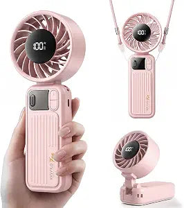 Mini Portable Handheld Fan, Small Personal Travel Beach Fans, Pink