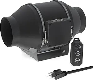 Toolazy 4 Inch Inline Duct Fan, 214 CFM Quiet EC Motor Ventilation Fan with 10-Speed PWM Controller, Ultra Low Noise 27dB Mixed-Flow Exhaust Fan for Grow Tent Hydroponics HVAC Cooling Bathroom