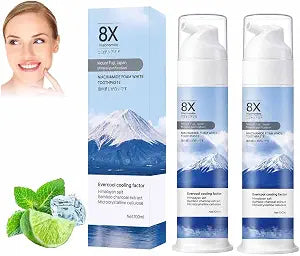 Niacinamide Foam Whitening Toothpaste with Bamboo Charcoal, Niacinamide Whitening Toothpaste for Adults, Helps Remove Surface Stains, Fresh Breath, Daily Oral Care, Mint Flavor(2PCS)