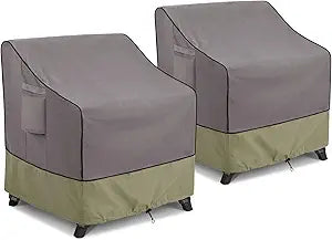 KylinLucky Outdoor Patio Chair Covers 2 PackFits 32 x 37 x 36 inch31 x 3630 x 35, Heavy Duty 600D Waterproof WeatherproofOutdoor Club Chair Covers for Patio FurnitureGrey