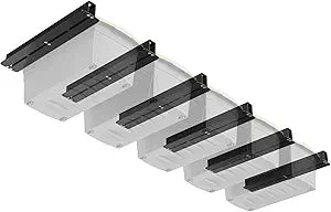 Overhead Garage Storage Rack, Heavy Duty Ceiling Storage Rack, 17 Inch Adjustable Overhead Tote Storage Rail System, 6 Sets for 5 Bins