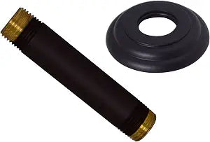 Westbrass 1/2" IPS x 4" Ceiling Mounted Shower Arm with Flange, Matte Black, D3604A-62