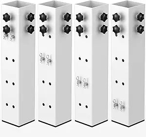 2025 Up-Grade 4 Pack Carbon Steel Dorm Bed Riser 3.15" Diameter Metal Bed Riser Tall Bed Riser for Dorm Wooden Bed Frame Table Adjust Height 3.2", 5.1", 8.1",11.2" (for Bed Leg 2.3-3.1")