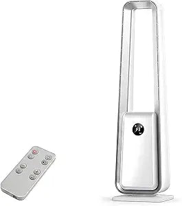 2026 Bladeless Tower Fan for Bedroom, 35.6" Powerful Standing Fan with Remote, 24 Speeds, Quiet DC Motor, 60┬░ Oscillating, 12H Timer, Floor Fans for Room, Home, Office, White