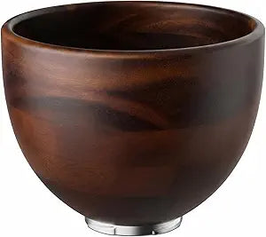Cofun Premium Wood Mixing Bowl, Compatible with 4.5-5 Qt Tilt-Head Stand Mixers, Natural True Wooden Bowls, 5 Qt Kitchen Aid Bowls for Mixer with Stainless Steel Locking Base