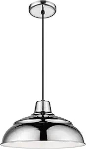 Millennium RWHC14-PN Transitional One Light Pendant from R Series Collection in Polished Nickel Finish
