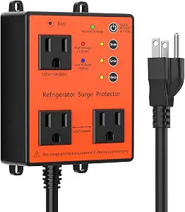 Refrigerator Surge Protector, 3-Outlet