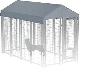 8' x 4' Dog Kennel Cover 600D Heavy Duty Waterproof Replaceable Dog Kennel Top Cover - Gray (Top Cover Included Only)