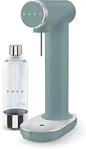 SMEG Soda Maker  Sparkling Water Machine for Kitchen Counter  Collezione  Includes 1L Bottle  Compatible with Standard 60L CO Cylinders (Matte Jade)