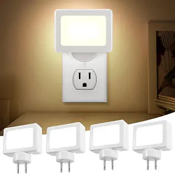 4 Pack Night Light Plug in Wall with Adjustable Direction,with Light Sensor