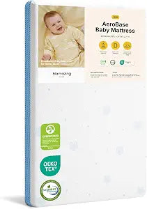 MAMAZING Aerobase Mini Crib Mattress 38" L x 24" W, 2-Stage Breathable Mattress, Non-Toxic, Waterproof Liner, Machine-Washable Outer Cover for Easy Care, Fits Mini Size & Portable Crib