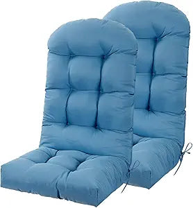 Adirondack Chair Cushion, 48" x 19.7" x 4.7" Rocking Chair Cushion, UV-Protect & Water-Repellent Thickened High Back Patio Chair Cushion for Indoor/Outdoor, Light Blue, 2 Counts