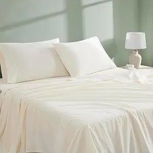 Linen Closet 100% Organic Cotton, Full Sheets - Soft & Cozy, Fresh Ivory