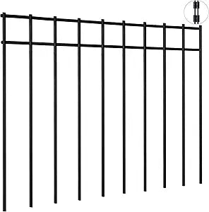 10 Pack - 17"x12" Animal Barrier Fence, 14Ft(L) No Dig Fence for Dogs with Strong Snap Connect, 4 Gauge Black Powder Coated Steel, Dog Rabbits Barrier for Outdoor Landscaped Yard