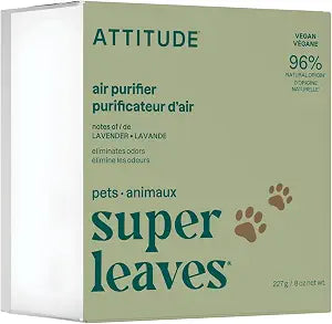 ATTITUDE Air Purifier with Activated Carbon Filter, Plant- and Mineral-Based Ingredients, Traps Pet Odors and Pollutants, Vegan and Cruelty-free, Lavender, 8 Ounces
