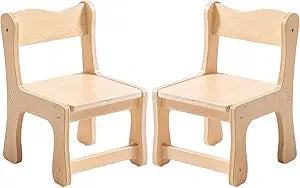 ROBOTIME Kids Wooden Chairs Set of 2, Toddler Chairs for Table & Playroom, Solid Wood Kids Furniture with Ergonomic Backrest, Heavy Duty Childrens Chairs for Reading, Dining & Learning