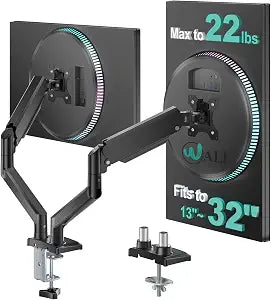 WALI Adjustable Dual Monitor Arm for 13-32 inch Screens, 22 lbs per Arm