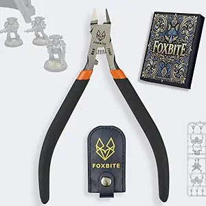 FOXBITE Precision Hobby Nippers  Ultra Sharp Sprue Cutter for Miniature Painting, D&D, Warhammer, Gundam Builders  Pro Model Kit Tools for Clean Plastic Cuts  Fine Tip Flush Cutter