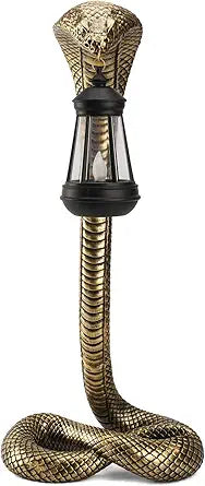 Solar Lantern Outdoor Snake Figurines 19.29 for Garden Decoration,Yard Art Lawn Ornaments ,Porch Patio Balcony Home House - Housewarming Gifts for Birthday,Father's Day,Halloween (Large size-bronze)