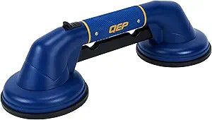 QEP 75013 ProMAXGrip Double Suction Cup for Large format Tile - Blue 175 lb. Lifting Capacity