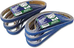 1/2" x 18" Zirconia Sanding Belts for Metal, 1/2 x 18 Inch Zirconia Metal Grinding Sand Paper, 36 PCS 6 Each of 40/60/80/120/180/240 Assorted Grits, Perfect for Metal Polishing, Derusting, Woodworking