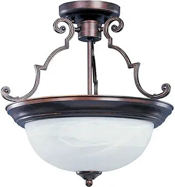 Maxim Lighting Essentials 2-Light Flush Mount | Rubbed Bronze Finish | Transitional Flush Mount | Ideal for Bedrooms, Hallways & Entryways | Dimmable | 5843MROI