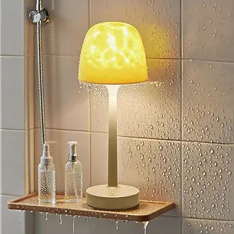 Shower Lamp - Waterproof Bathroom Lamp Ocean Wave Projector, Beige