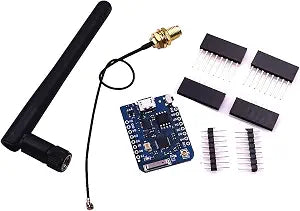 Mayata WEMOS D1 Mini Pro 4MB/16MB External Antenna Connector NodeMCU Based esp8266 Series Antenna ESP-8266EX CP2104 Development Board (Development Board + Antenna 32MBIT=4MB)